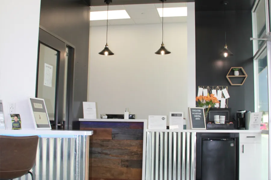 Front desk and open waiting area